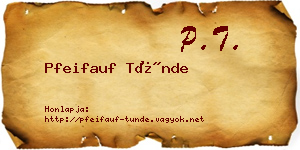 Pfeifauf Tünde névjegykártya